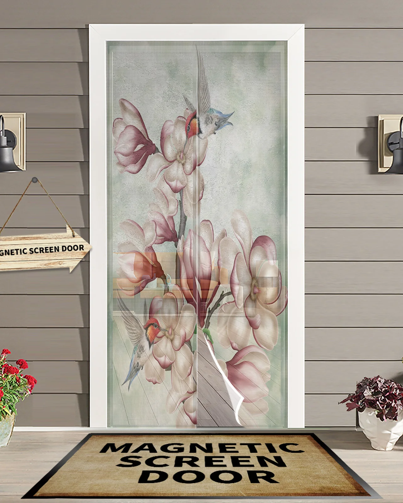 목련 벌새 여름 자기 모기장 곤충 플라이 버그 자석 스크린 도어 커튼, 방충망 해충 차단 해충 방지 여름 커튼 