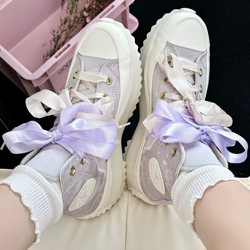 패션 2cm 폭 새틴 실크 리본 신발끈 화이트 블랙 스니커즈 스포츠 캐주얼 가죽 신발 하이 로우탑 캔버스화 신발끈