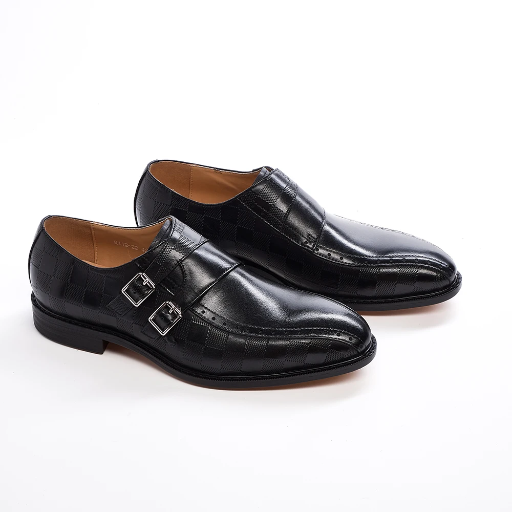 Herren-Loafer aus echtem Leder, luxuriöse Metallschnalle, formelle Herren-Freizeitschuhe, Slip-On-Schuhe mit spitzer Zehenpartie für Herren zur Hochzeit – Detail 6