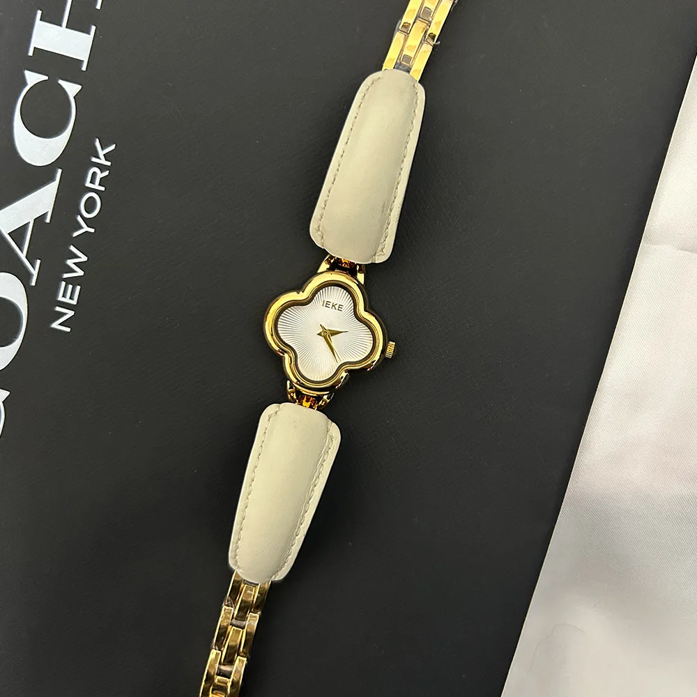 Reloj de Cuarzo para Mujer, Esfera Dorada y Plateada, Acero Inoxidable, Reloj de Pulsera para Dama, Estilo Sencillo