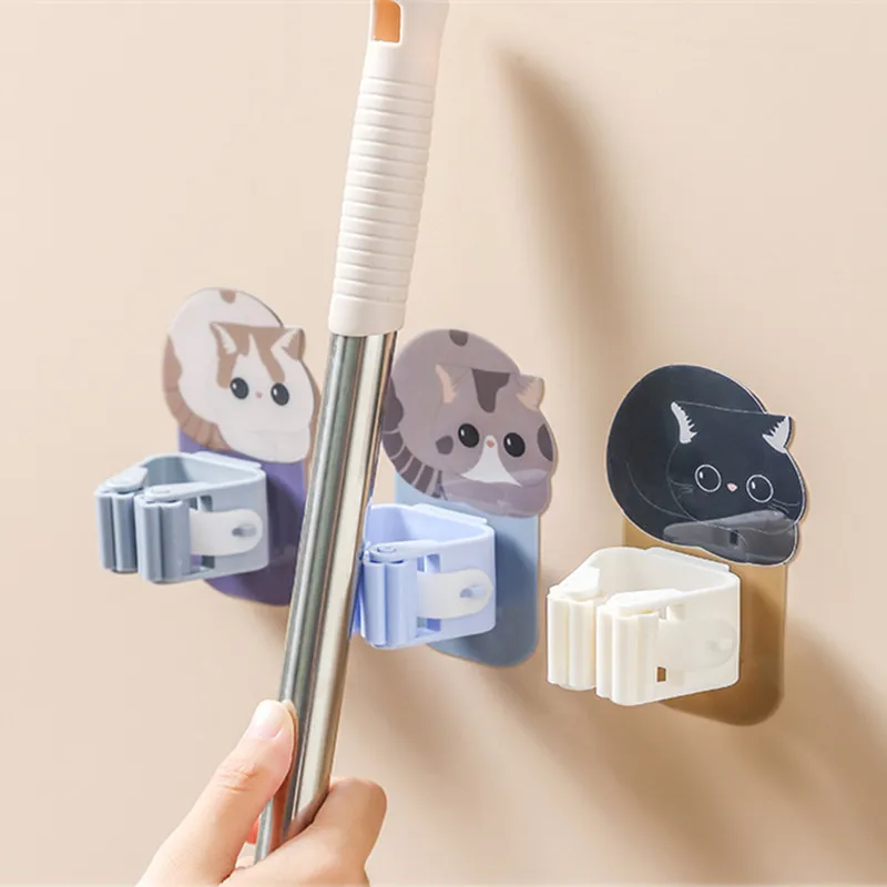

Self Adhesive Wall Mop Holder,Brush Broom Organizer Rack,Multi-purpose Door Keys,Umbrella Hanger Hook,Bathroom Toothbrush Storag