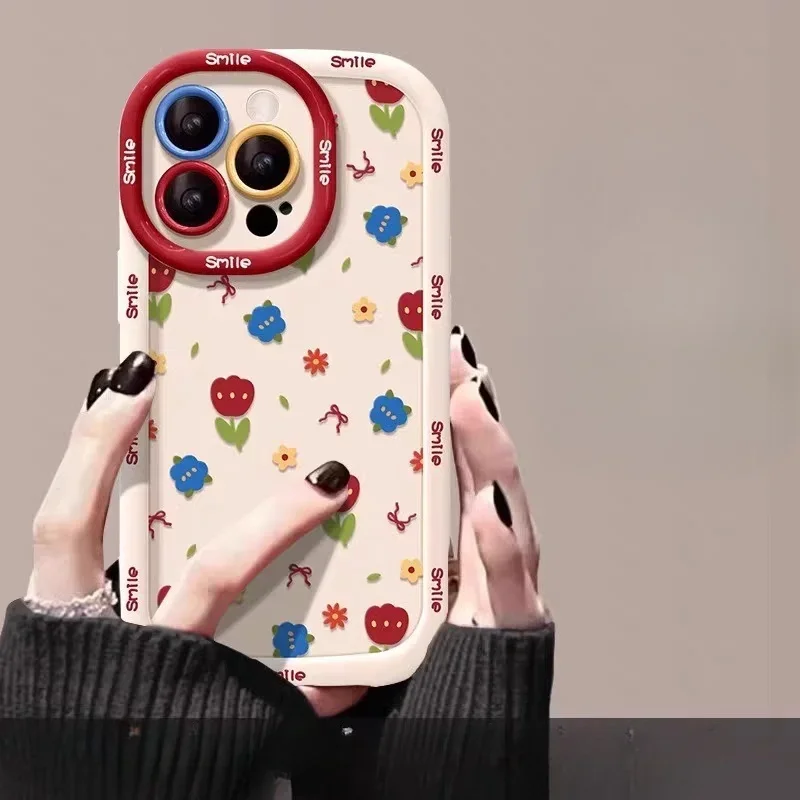 Charming Duck and Cat Flower Design Phone Case