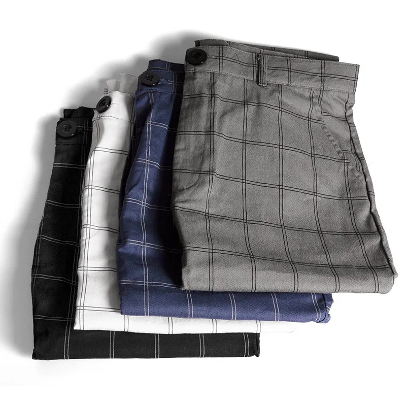Men Pants Plaid Fashion Europe and United States British Style Casual Formal Suit Trousers