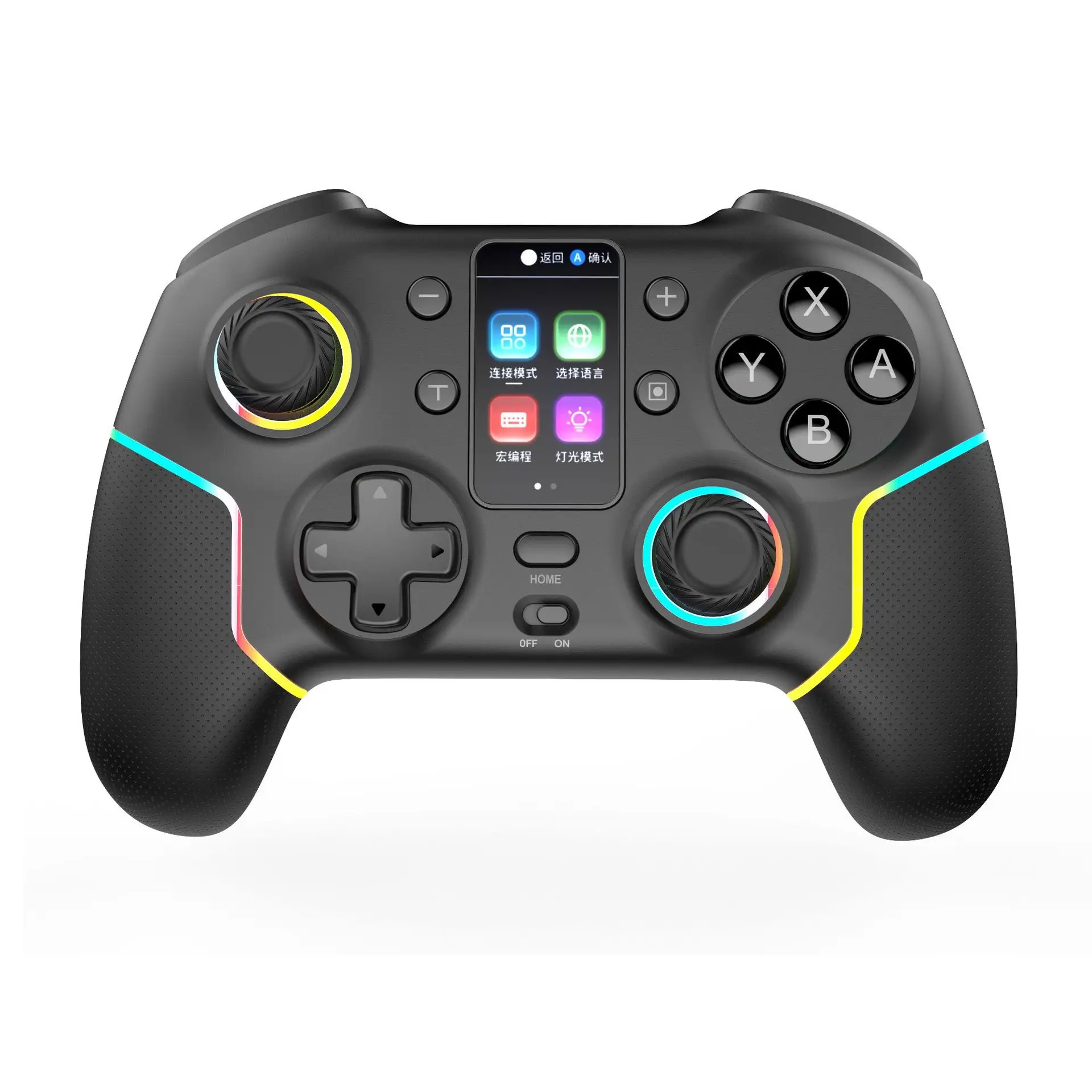 STK-7052 Bluetooth wireless Hall joystick game controller for Switch Android IOS PC six axis vibration suitable RGB lighting ﻿