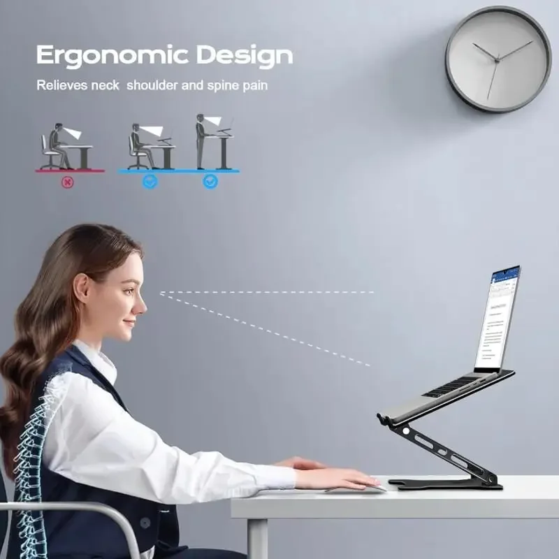 유니버설 노트북 스탠드 메탈 폴더블 알루미늄 데스크 노트북 쿨링 브래킷 인체공학적 컴퓨터 조절 가능한 태블릿 노트북 스탠드
