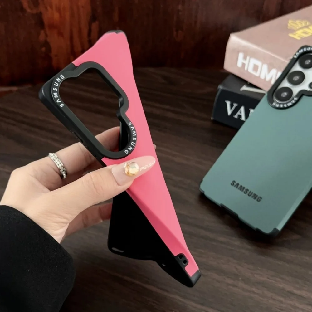 Matte Suede Leather Magnetic Shockproof Case with Wireless Charging Compatibility