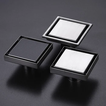 보이지 않는 욕실 바닥 배수구, 사각 폐기물 필터, 냄새 방지 샤워 배수구 여과기, 욕실 액세서리, 10 cm, 12 cm, 15cm