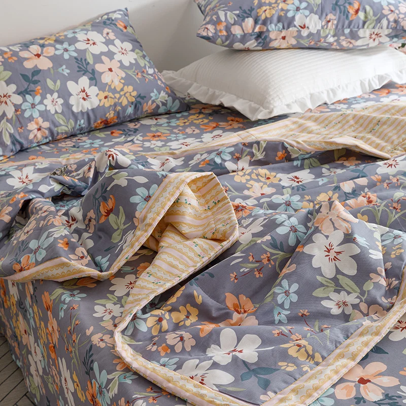Svetanya Cartoon Pastoral Summer Air Conditioning Quilt Stitching Throws Blanket Cotton Twin Queen Size (no Pillowcase) summer quilt,summer quilt set