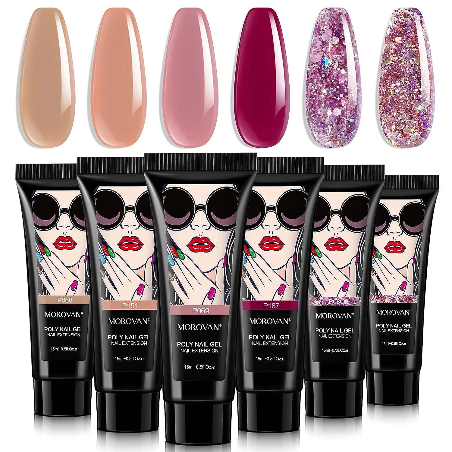 6ColorsNailExtensionsGelProfessionalPolyNailGelSetfor