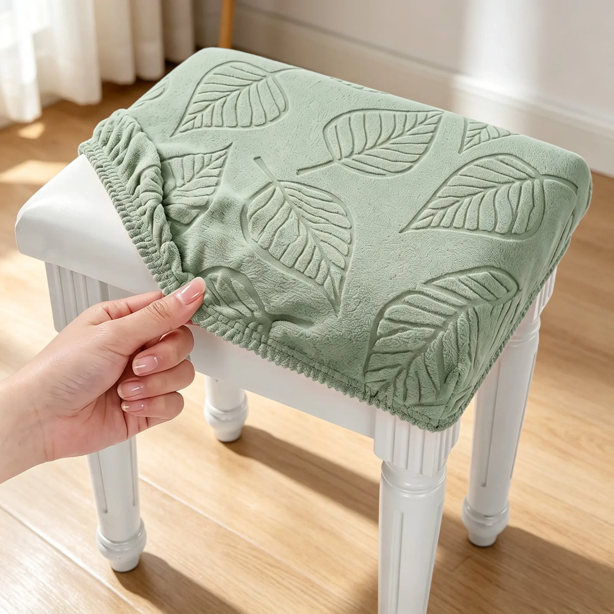 Pack of 2 Stretchy Square Bar Stool Slipcovers with Elastic Band