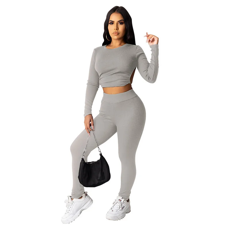 Sexy New Sequined Two-piece Blouse and Trousers Club Women's Matching Suit Long Sleeves Pleated High Waist Loose Casual Suit