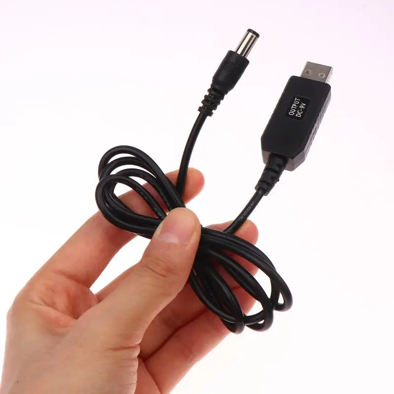 1세트 DC 5V에서 12V로 변환하는 USB 케이블 부스트 컨버터 스텝업 코드 와이파이 라우터 모뎀 팬용 5.5*2.1mm 와이파이에서 파워뱅크 케이블 커넥터
