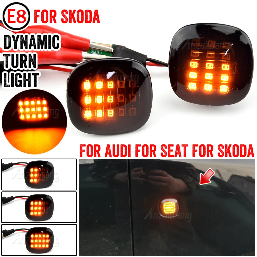 

For Skoda Fabia Octavia Mk1 Mk2 Roomster Rapid NH3 LED Dynamic Turn Signal Side Marker Light Repeater Lamp Sequential Indicator