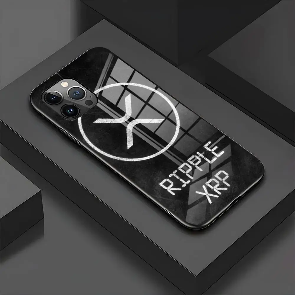 MINISO-Xrp 리플 암호화 전화 케이스 IPhone 15 Pro 16 15 14 13 12 11 Mini X XS XR Max 6  8 Plus SE 2024 유리 디자인 코브-Freehip.co.kr