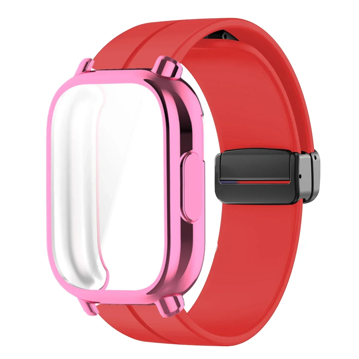 Enhanced TPU Case with Silicone Strap for Smartwatch Protection and Style