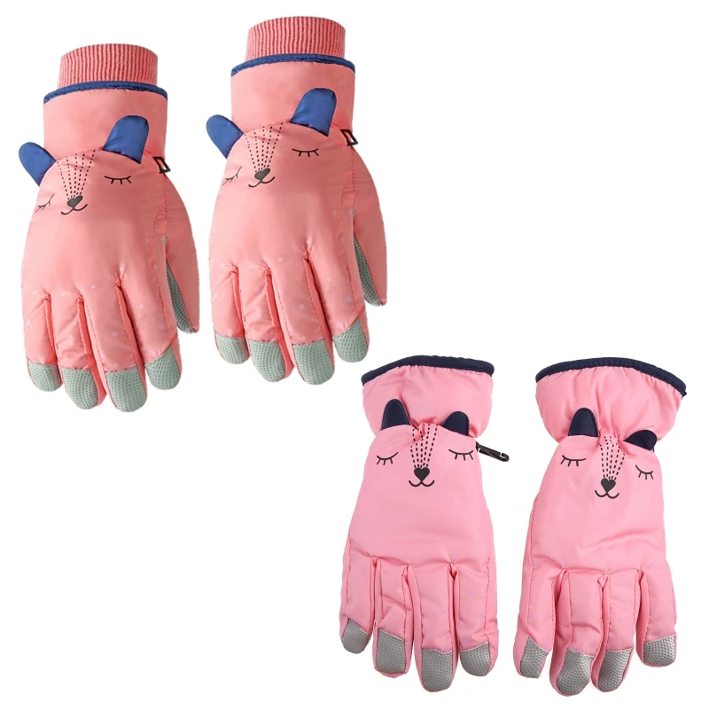 

Kids Windproof Snowboard Thermal Mittens Waterproof Winter Gloves 6-12 Years Old
