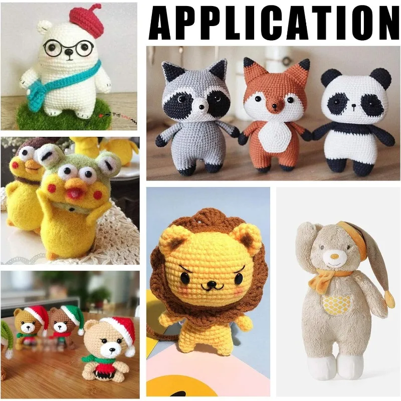 180pcs 5 Sizes Nose Cabochons 2 Colors Plastic Oval Nose Eyes 8~18mm Flatback Animal Craft for Amigurumi Bear Teddy