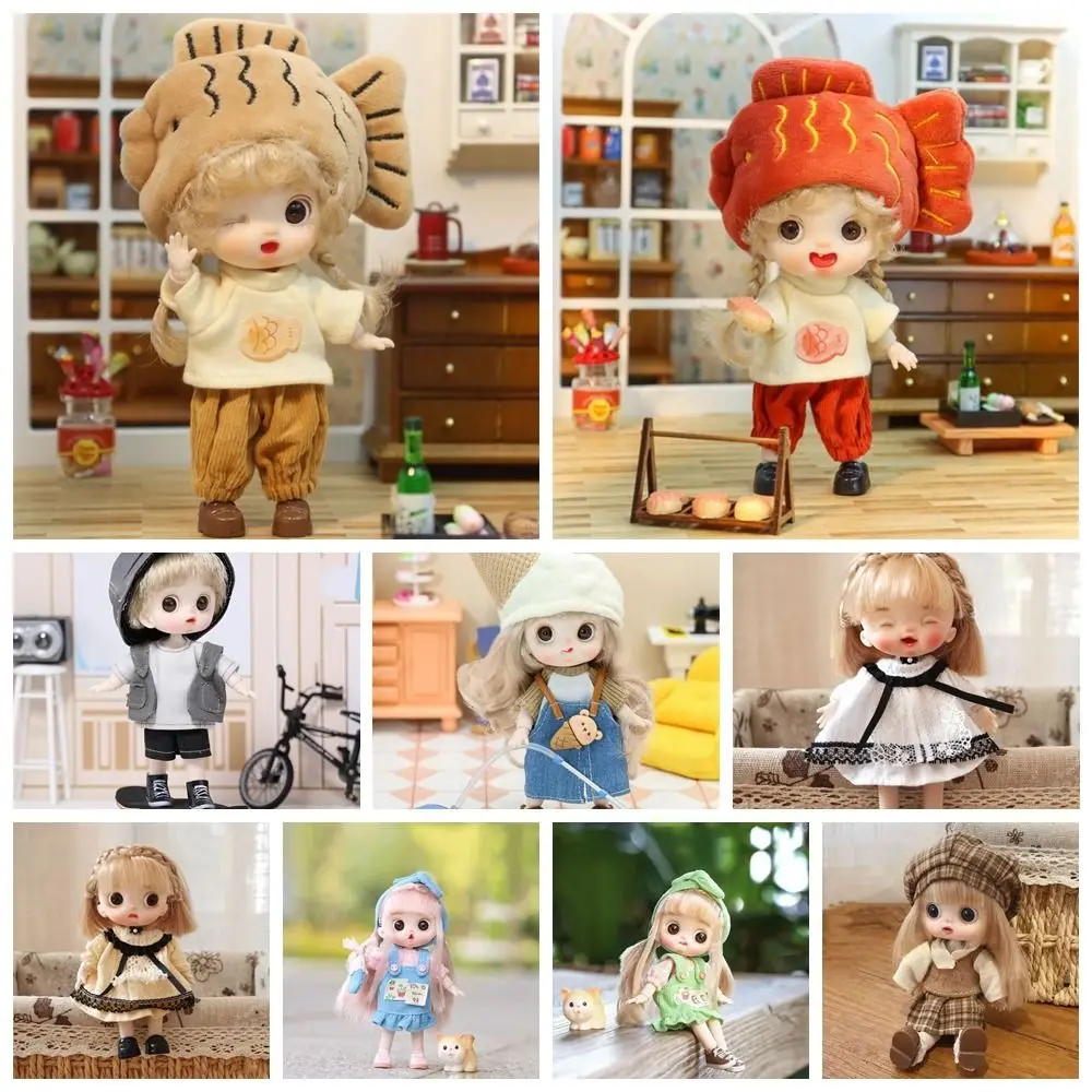 1/12 Bjd Doll Ob11 Movable Joints Ob11 Doll with Clothes Adjustable Mini Obitsu 11 Clothes Dolls Kawaii 14CM Ob11 Bjd Doll Baby 4