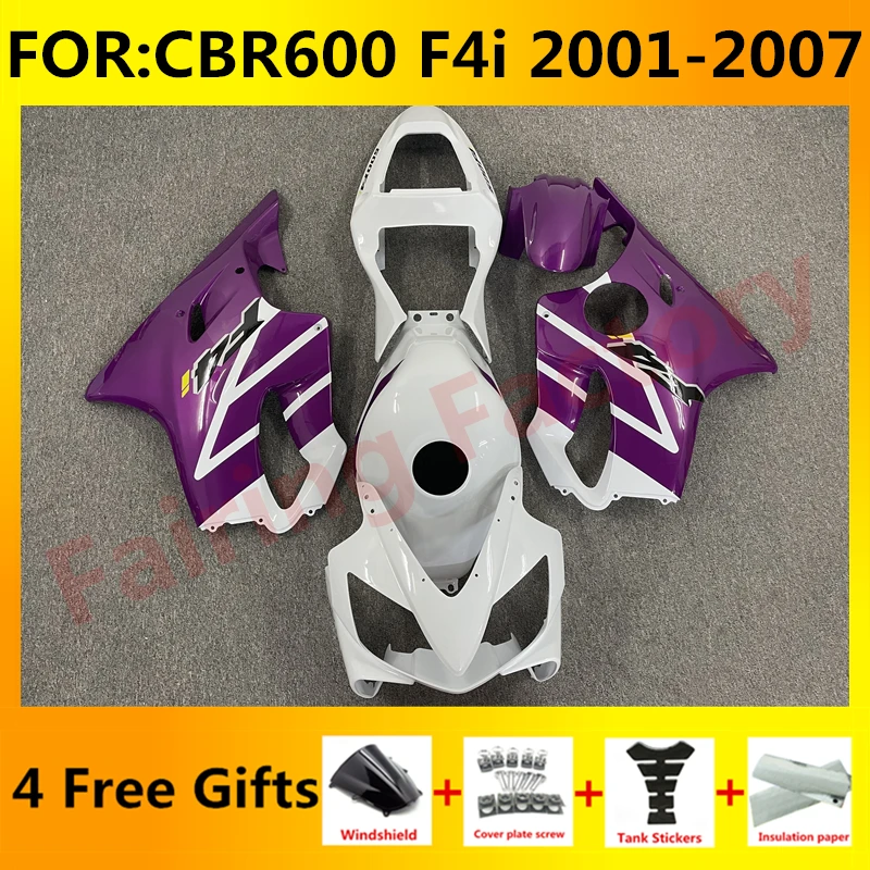 

Motorcycle Fairings kit fit for CBR600 F4i CBR 600 CBR600F4i 2001 2002 2003 2004 2005 2006 2007 full Fairing kits purple white