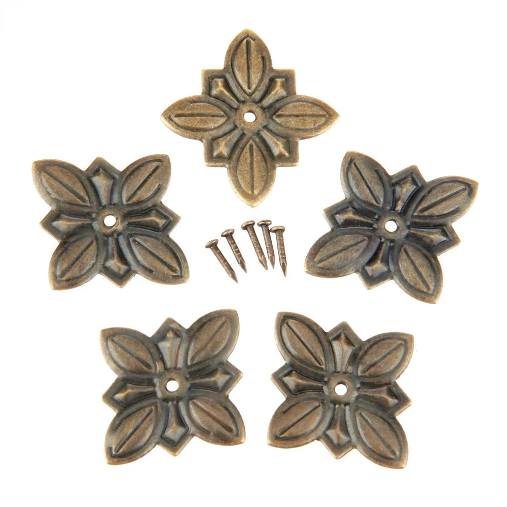 DRELD 50Pcs Antique Bronze Furniture Upholstery Nail Tachas Jewelry Gift Case Box Door Sofa Decorative Tack Stud Pushpin 30*27mm upholstery nail