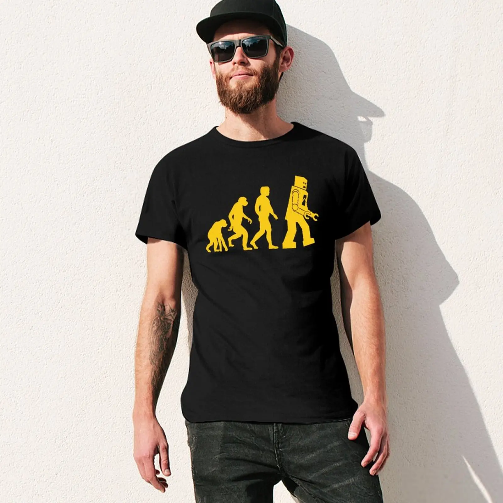 T-Shirt Per Adulti Funny Joke T-Shirt Di Alta Qualità Robot Evolution Essential For Sale T-Shirt Classic Travel Usa Size