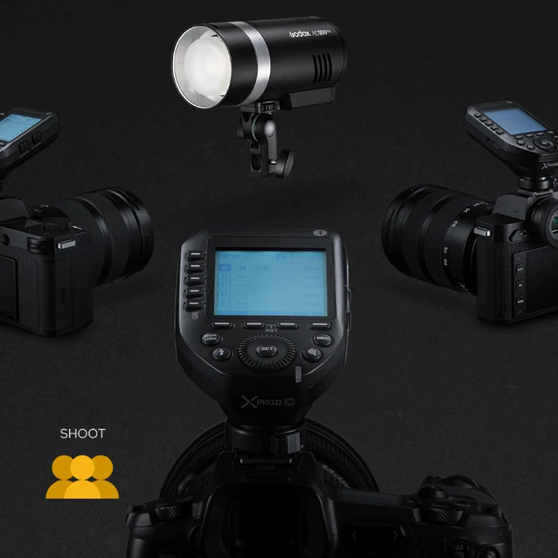 Godox Xpro II TTL 무선 플래시 트리거 1/8000s HSS TTL-수동 전환 기능 대형 스크린 캐논 니콘 올림푸스 펜타용