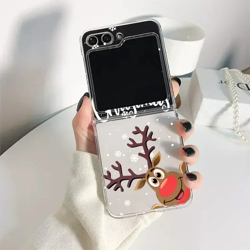 Festive Reindeer & Santa Clear Phone Case - Christmas Edition