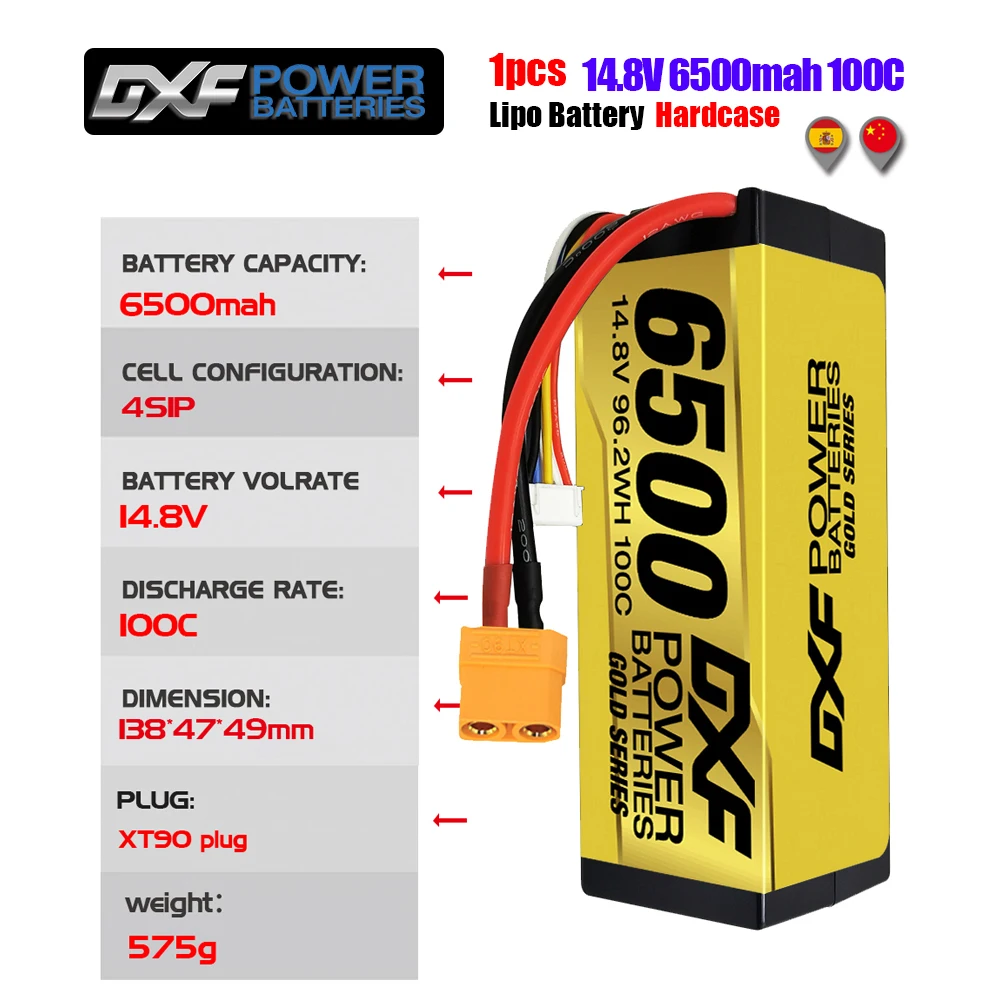 Batterie LiPo 4S 10000mAh EC5 pour Drone FPV Micro - Lot de 2