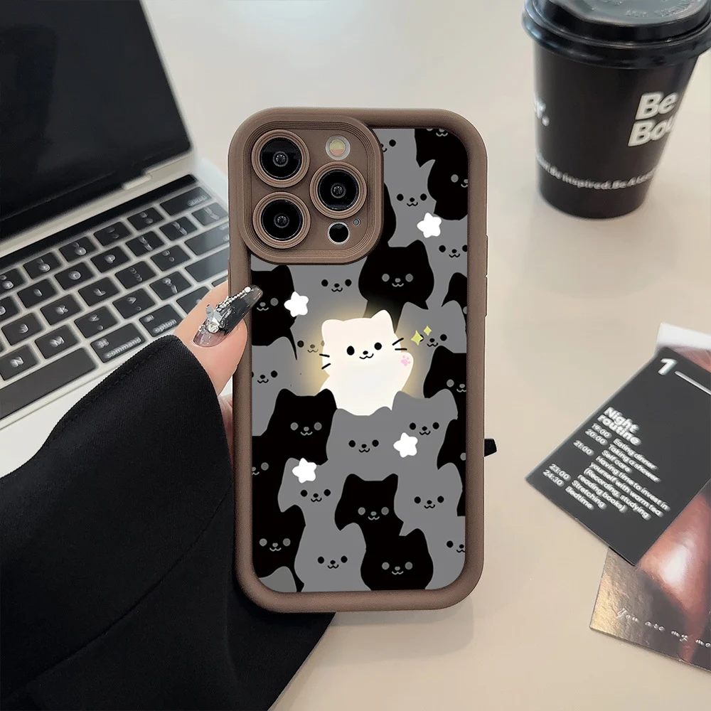 Adorable Cartoon Cat Silicone Phone Case Cover