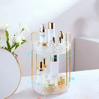 1PC Rotating Makeup Organizer, Bedroom Dresser or Vanity Countertop Storage, clear cosmetic storage rack, for skin care products 1