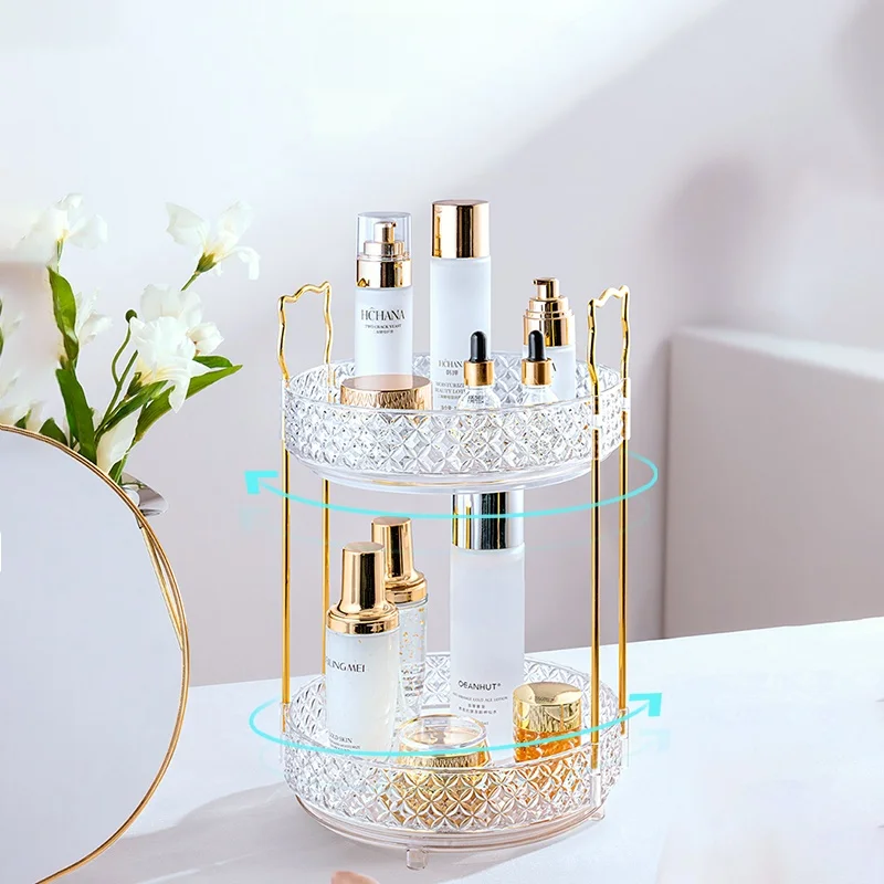 1PC Vanity,Makeup Organizer,Bathroom Storage,Spinning Organiser,Suitable for skin care products, perfume, lipstick,Storage Rack 3