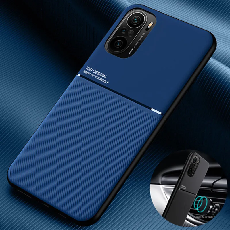 Чехол для Xiaomi Poco F3, автомобильный магнитный держатель, кожаная пластина, задняя крышка для Pocophone Little Poco F3 F 3 PocoF3 F3poco, чехлы для телефонов