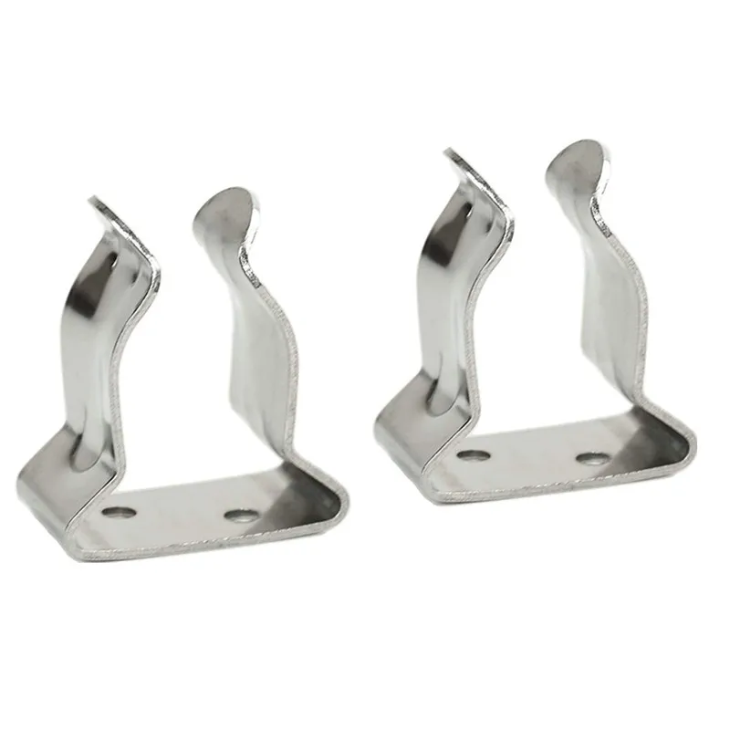 ISURE MARINE 2Pcs Stainless Steel Boat Hook Spring Clamp Holder Bracket Clip