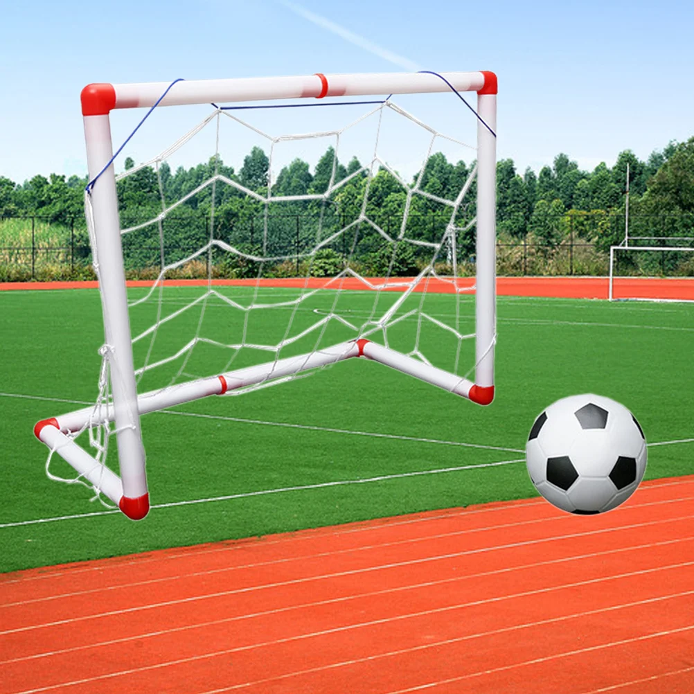 

Portable Soccer Goal Set Soccer Goal Kids Soccer Net with Soccer Pump for Beach Playground Backyard Soccer Accessories 56CM