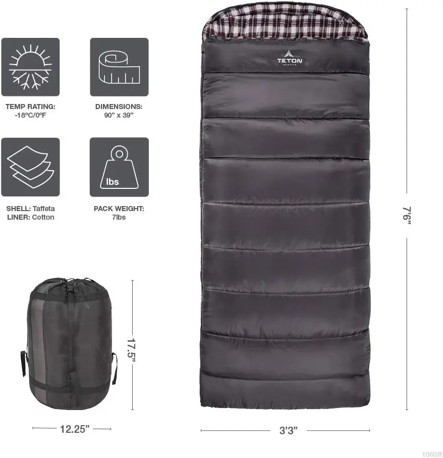 Oversize Sleeping Bag, -25, 0, 20 Degree, Comfortable Camping Extra Wide Sleeping Bags for Adults, Men, Women