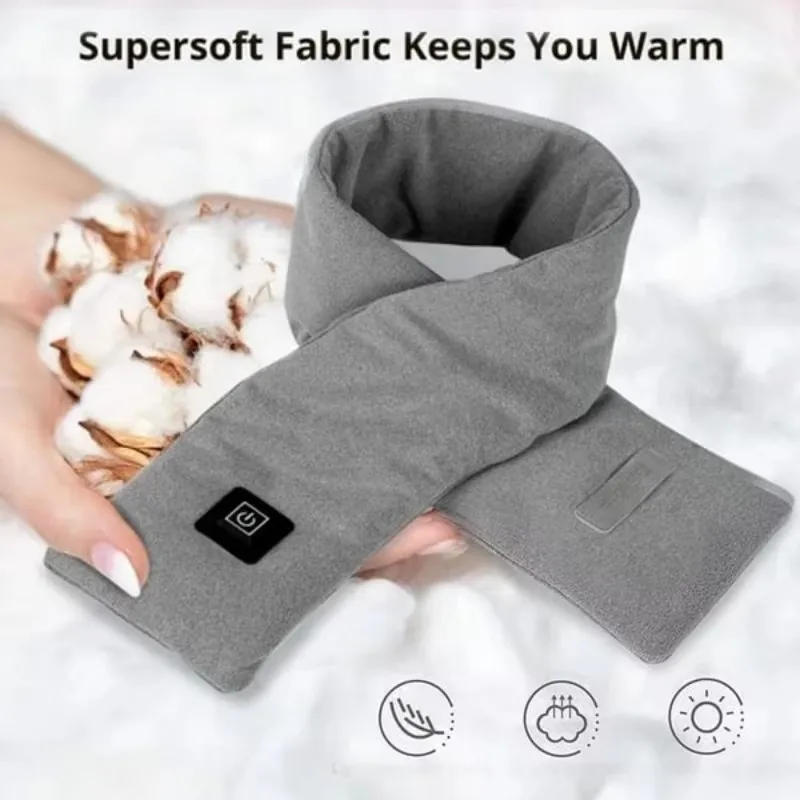 Intelligent Electric Heating Scarf Men's Women's 3-Speed Adjustable Heating Scarf Washable Cold-Proof Thermal Neck Wrap Warmer