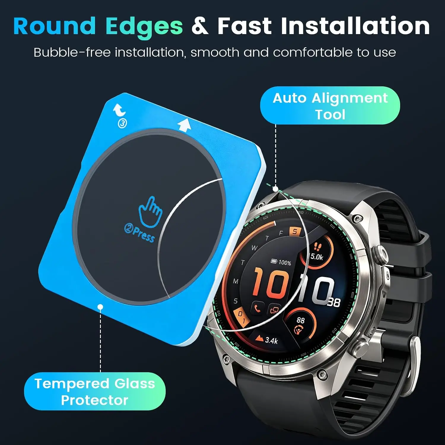 Premium HD Tempered Glass Screen Protector with Easy Installation Locator