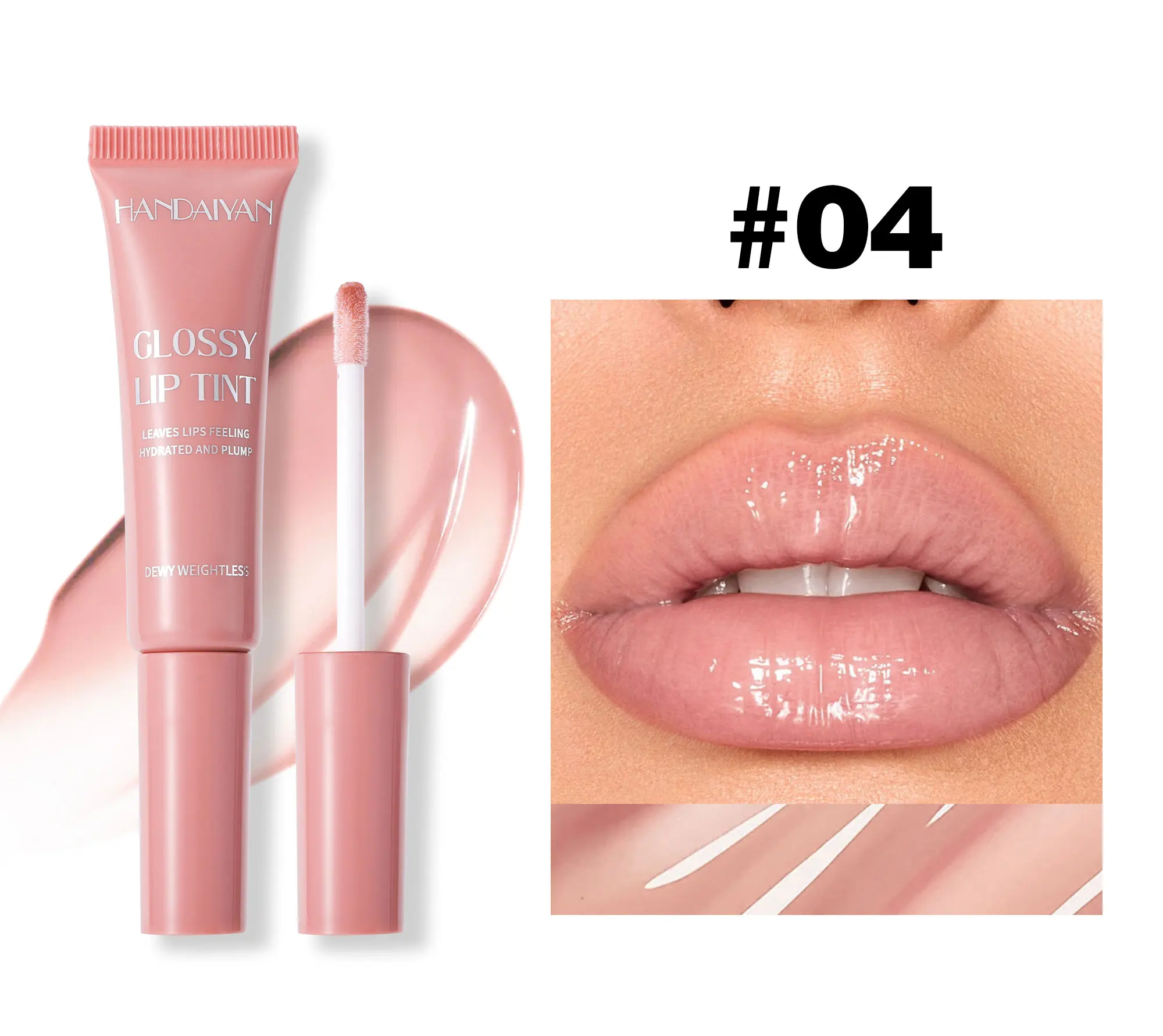Brillo de labios café perlado aceite hidratante efecto espejo_voghion.com