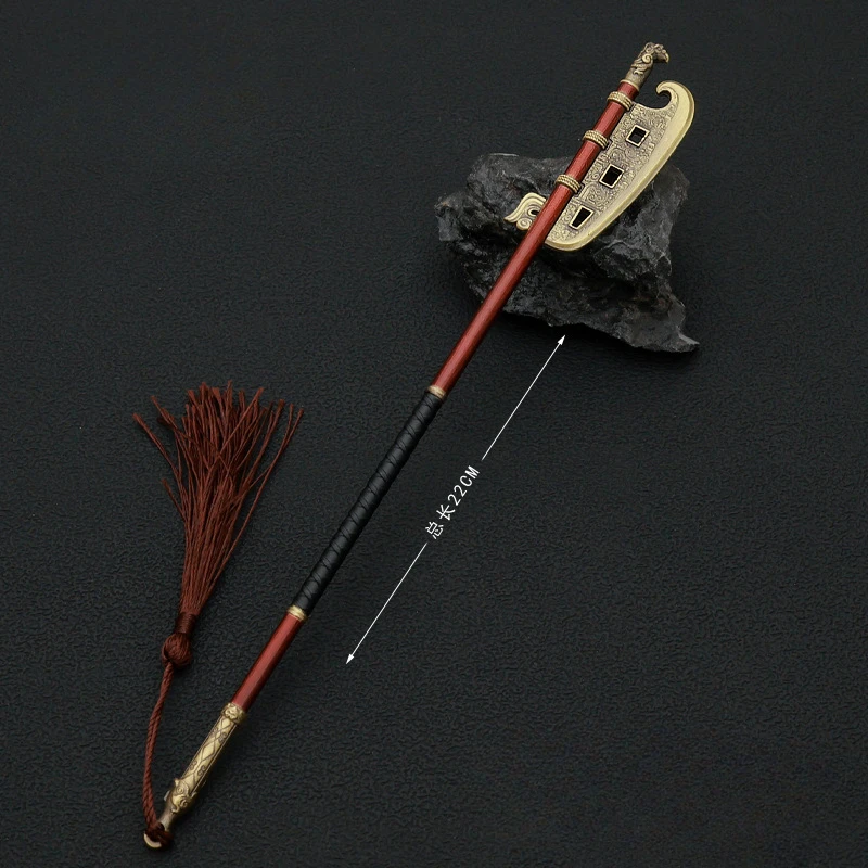 

22cm Creation of The Gods Yin Jiao Beheading Yue Weapon Metal Model Sword Game Peripheral Metal Mini Accessories Gifts Toy Boys