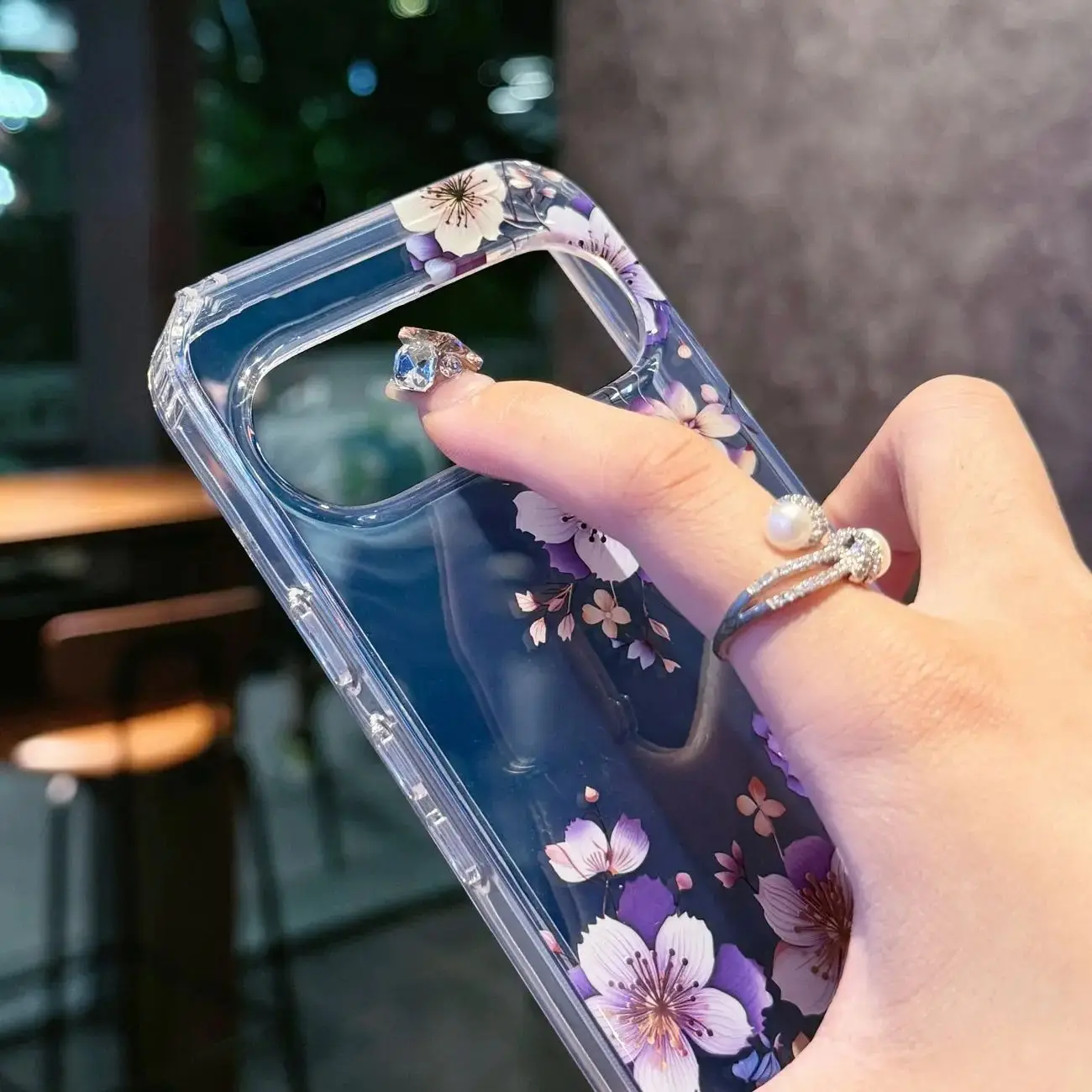 Serect Garden Flower Series Colorful Phone Case - Hard Acrylic Clear Protective Back Cover Bumper