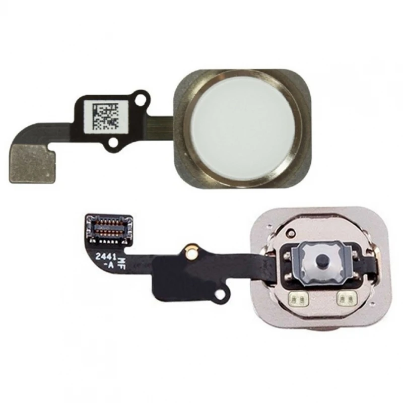 Button Home Iphone 6 / 6 Plus Cable Flex Central Footprint Menu Silver White # Apple Iphone 6 (A1549 Cdma, A1586 Td-Lte) # Apple Iphone 6 Plus (A1522 