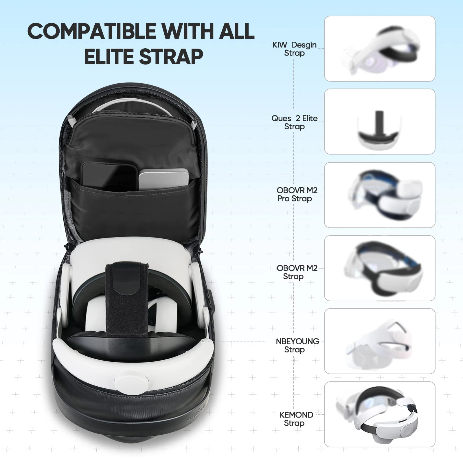 VR Carrying Case for Meta Quest 3 Elite Strap Crossbody Sling