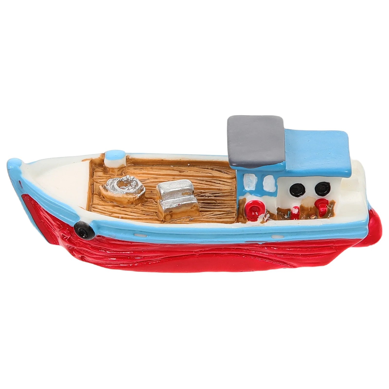 

Vintage Decor Miniature Boat Model Figurine Ocean Beach Micro Landscape Ornament