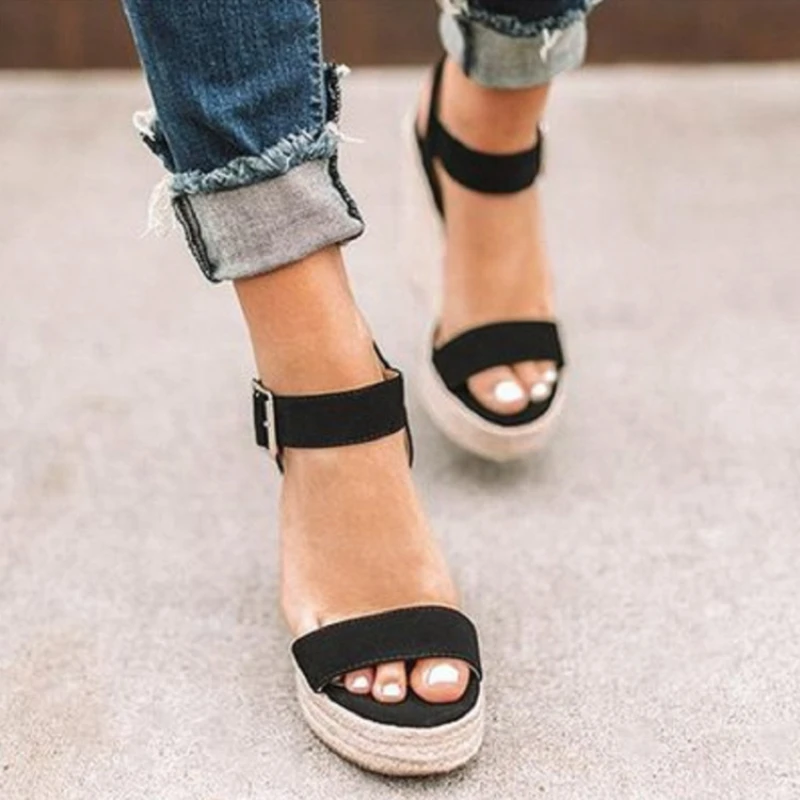 High Heels Women Leisure Wedge heel sandals 2024 New Summer Sandals Party Platform Wedges Heeled Fish mouth sandalias - 2