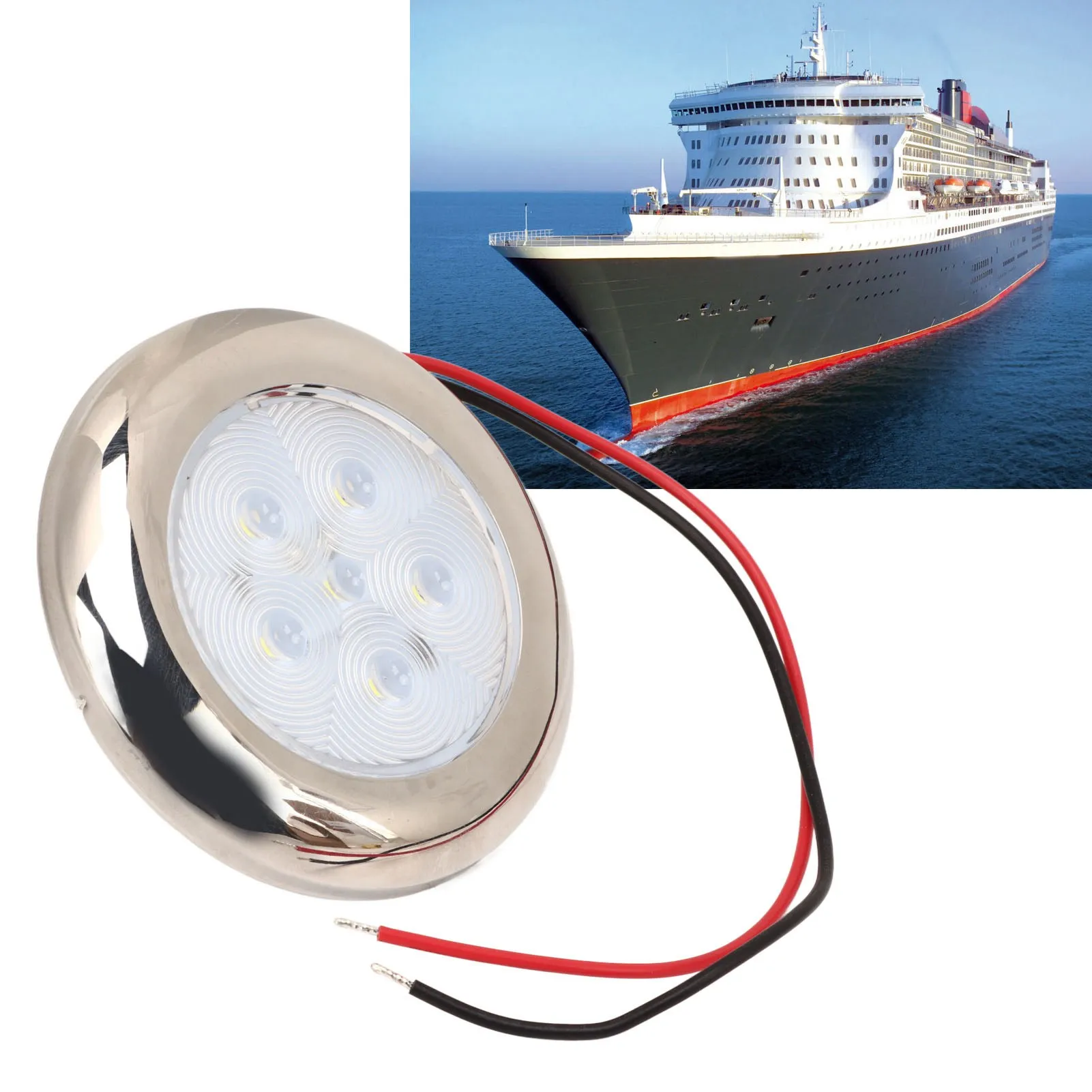 RV LED 천장 돔 조명, 보트 캠핑 밴 캐러밴 트럭 보트 천장 돔 조명용, IP65 방수 백색 조명, 12V