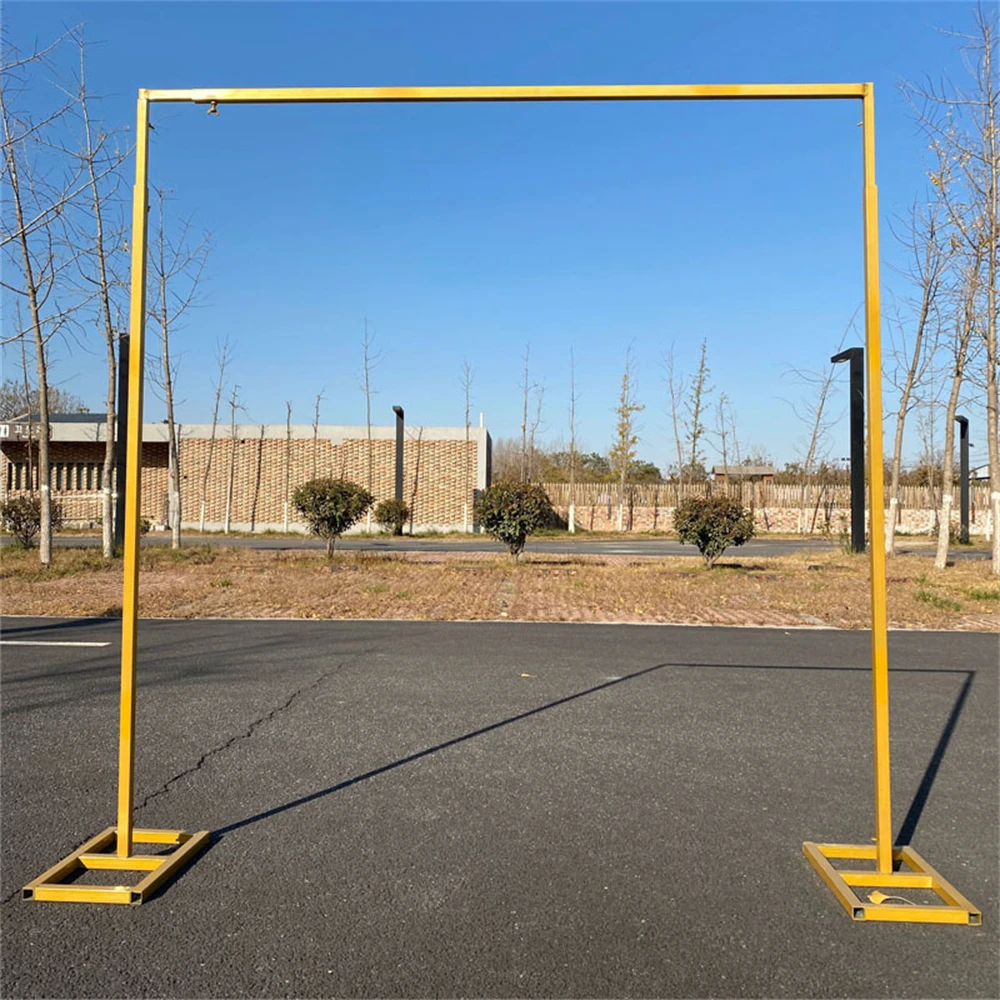 GardenStyleWeddingSquareIronArchArtificialFlowerDoorFrame