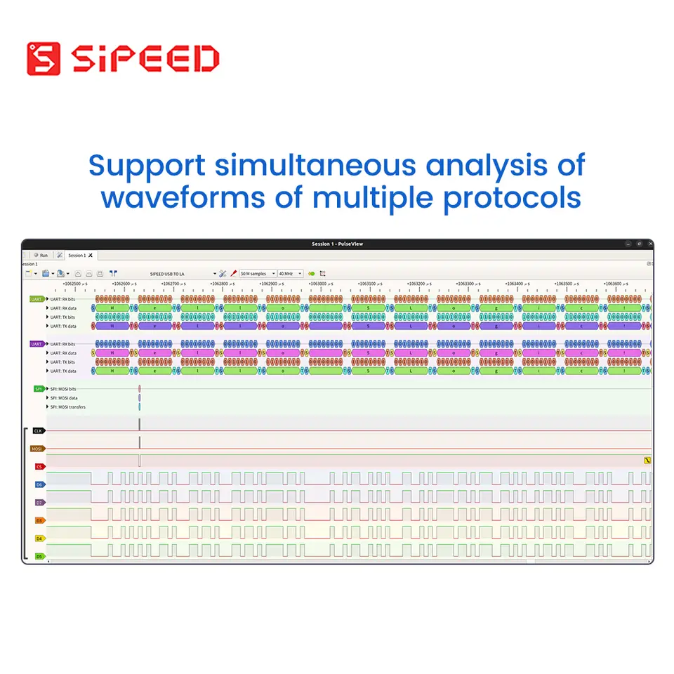 Sipeed SLogic Combo 8 Logic Analyzer DAPLink CKLink Debugger Tool image 5