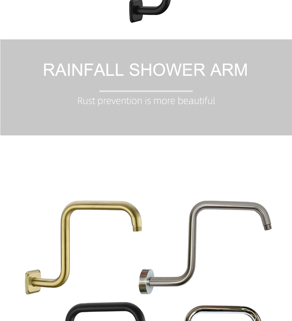 Description Picture 4 of itemBathroom Shower Arm Elbow Accessories Wall Mounted Rainfall Head Bracket Pipe Bath Tube Replacement 304 Stainless Steel Flange