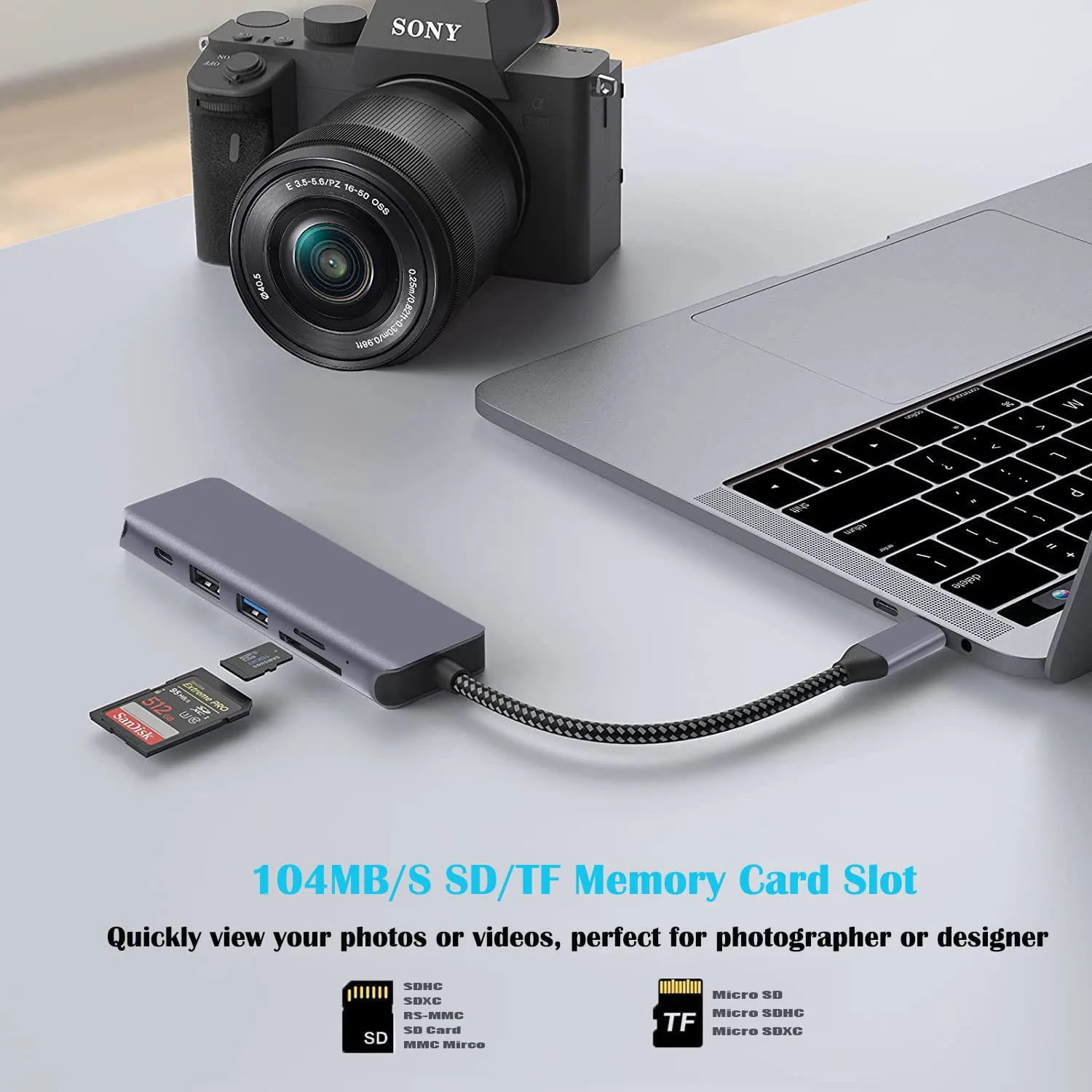 Newmight Adaptateur Multiport hub USB C, Adaptateur 5 en 1 USB-C à HDMI,  Lecteur SD/TF de Transfert de données Rapide HDMI 4K USB 3.0, Support  d'extension USB C pour Apple Macbook 