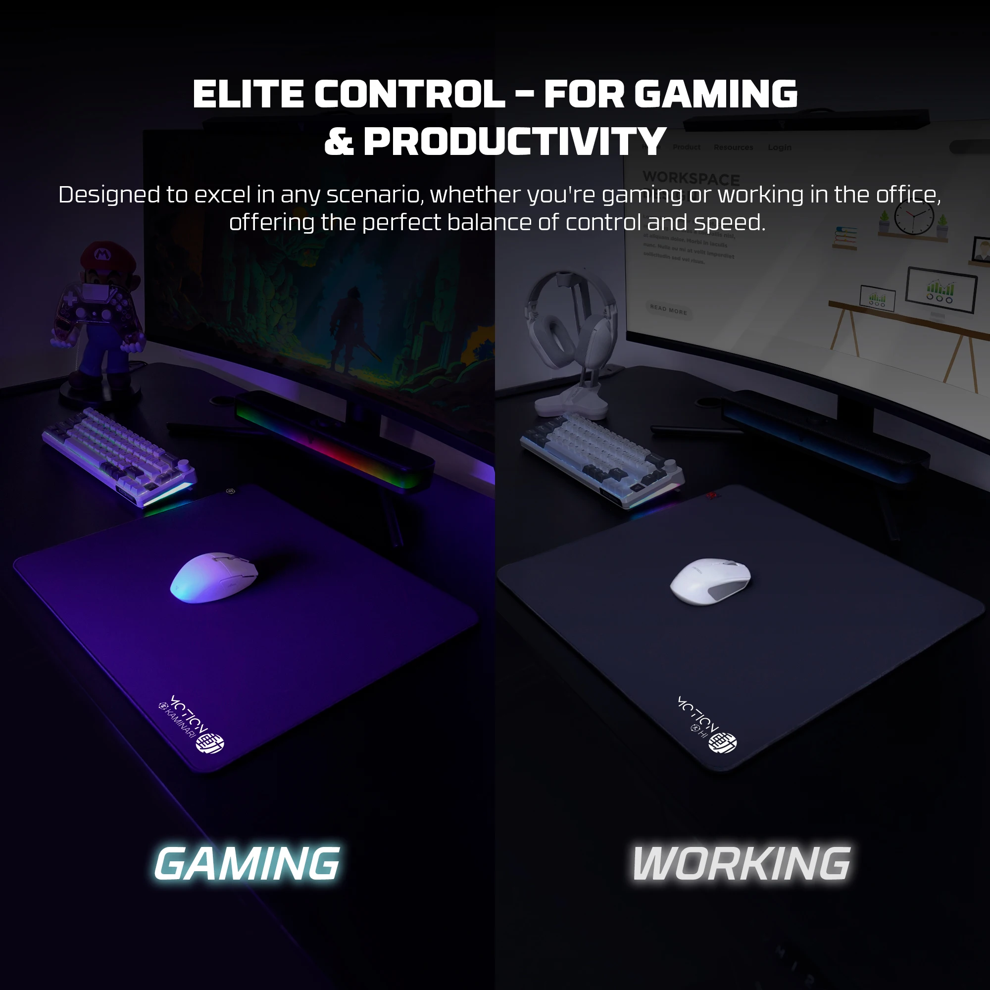 FANTECH MONTION PAD Premium Speed & Control Gaming Mousepad - Large 400x450x5mm, Sunken Stitch Design